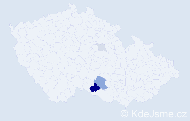 Příjmení: 'Niederhoferová', počet výskytů 9 v celé ČR