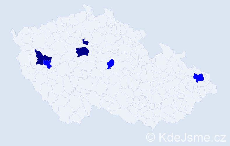 Příjmení: 'Verbič', počet výskytů 9 v celé ČR