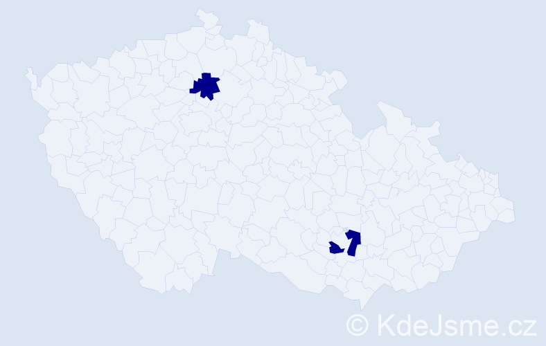 Příjmení: 'Tsekot', počet výskytů 2 v celé ČR