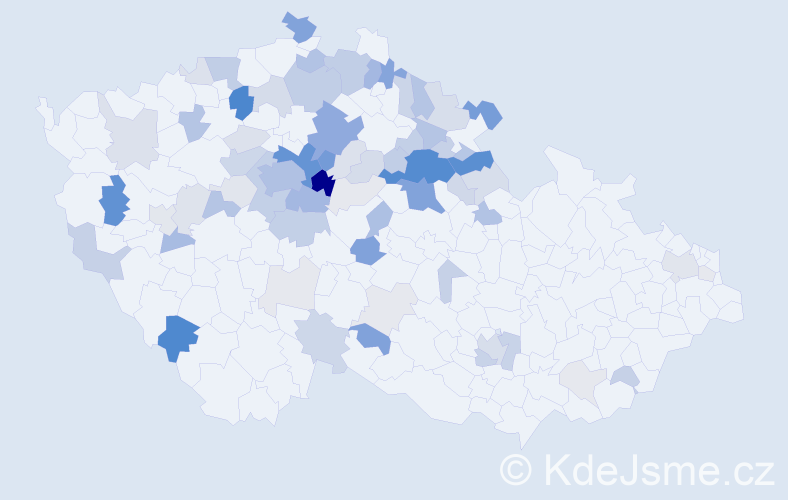 Příjmení: 'Kadeřávková', počet výskytů 272 v celé ČR