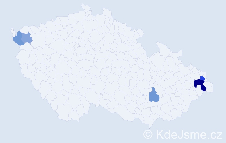 Příjmení: 'Bolgáč', počet výskytů 11 v celé ČR
