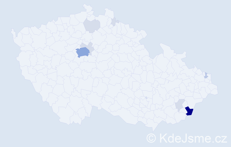 Příjmení: 'Sába', počet výskytů 29 v celé ČR