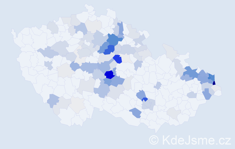 Příjmení: 'Popek', počet výskytů 449 v celé ČR