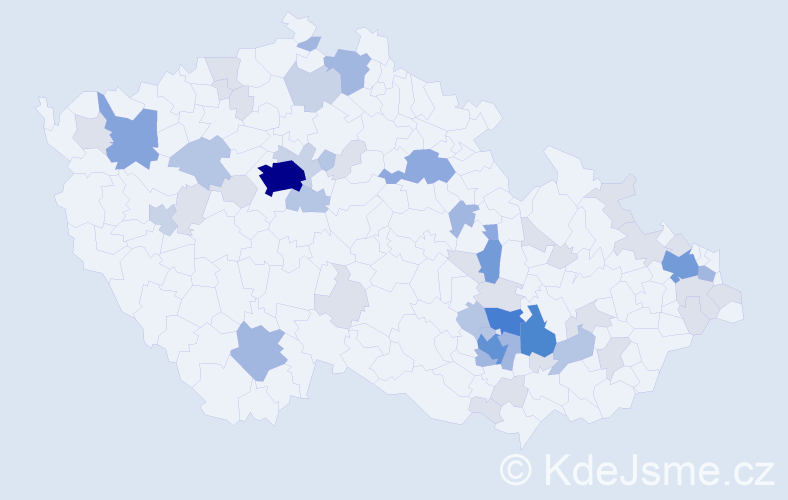 Příjmení: 'Pásková', počet výskytů 163 v celé ČR