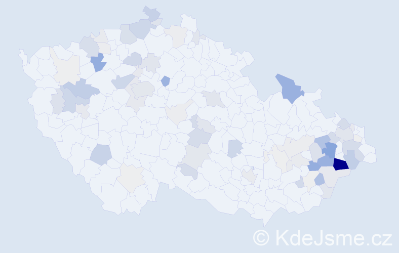 Příjmení: 'Fárková', počet výskytů 256 v celé ČR