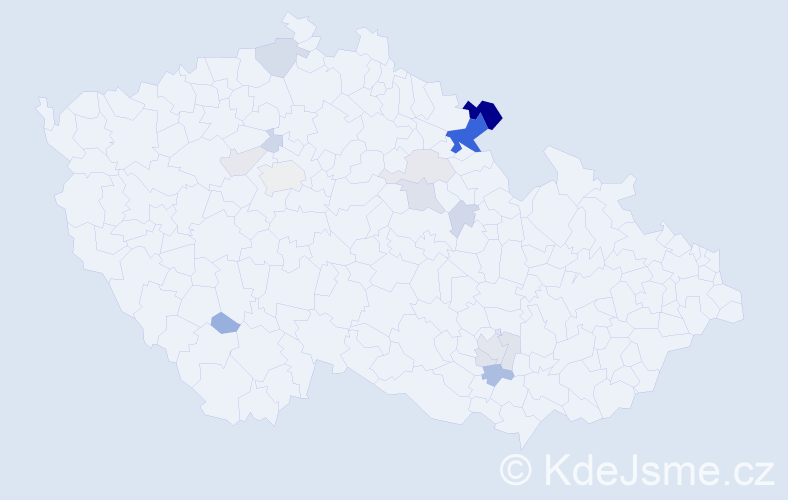 Příjmení: 'Klicnar', počet výskytů 43 v celé ČR