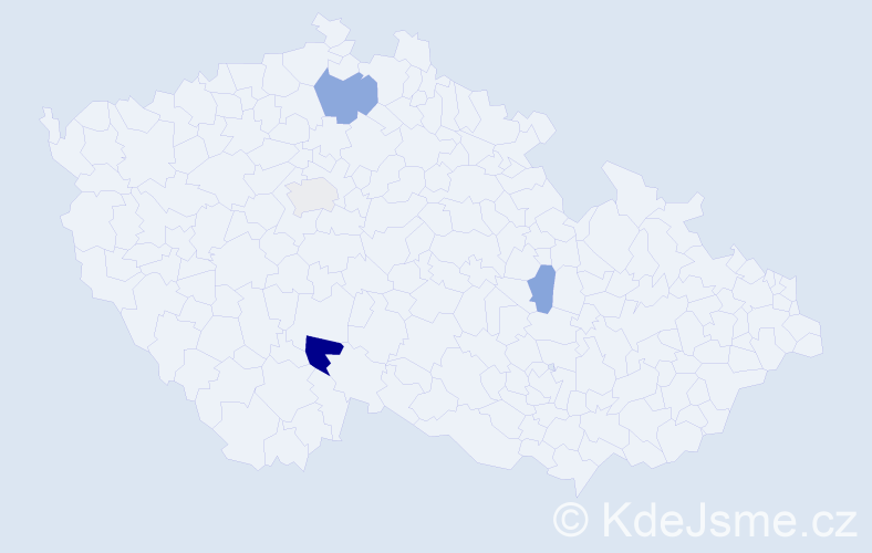 Příjmení: 'Hamaj', počet výskytů 7 v celé ČR