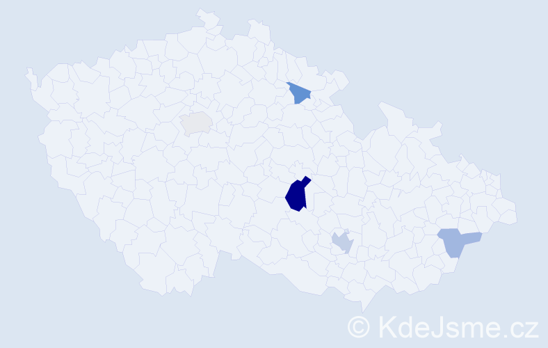 Příjmení: 'Lelkesová', počet výskytů 9 v celé ČR
