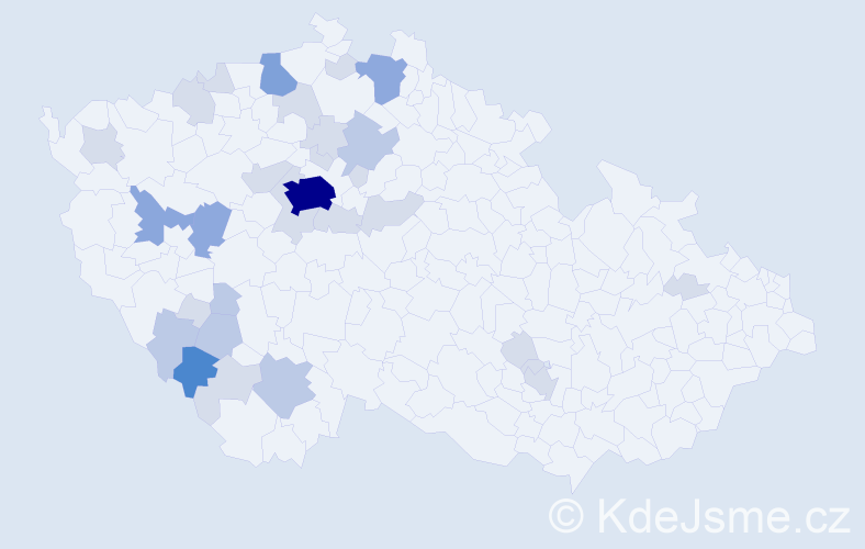 Příjmení: 'Kyznar', počet výskytů 71 v celé ČR