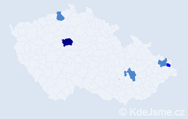 Příjmení: 'Bukovčan', počet výskytů 9 v celé ČR