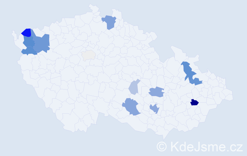 Příjmení: 'Pacelt', počet výskytů 43 v celé ČR