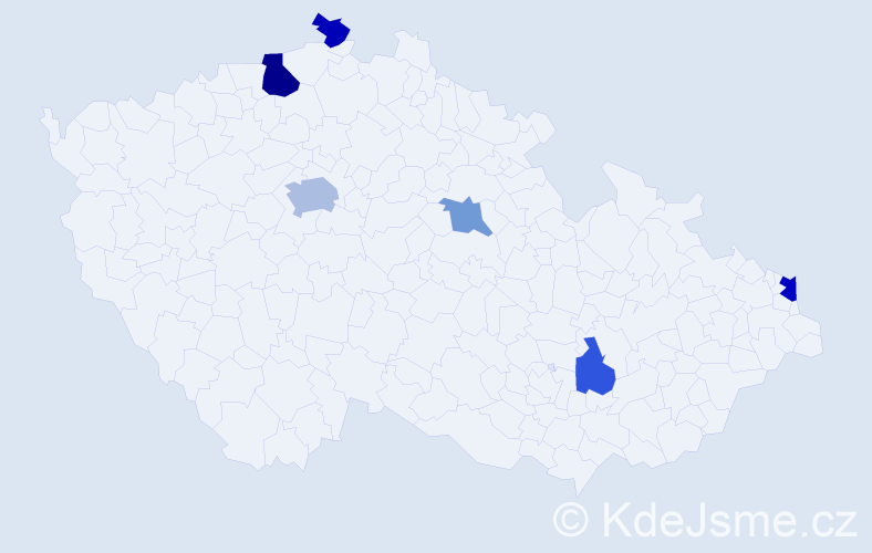 Příjmení: 'Rusňaková', počet výskytů 11 v celé ČR