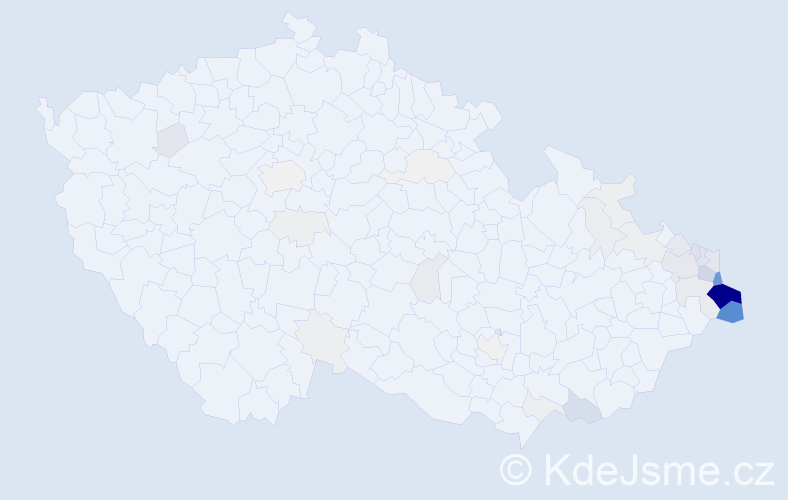 Příjmení: 'Konderlová', počet výskytů 245 v celé ČR