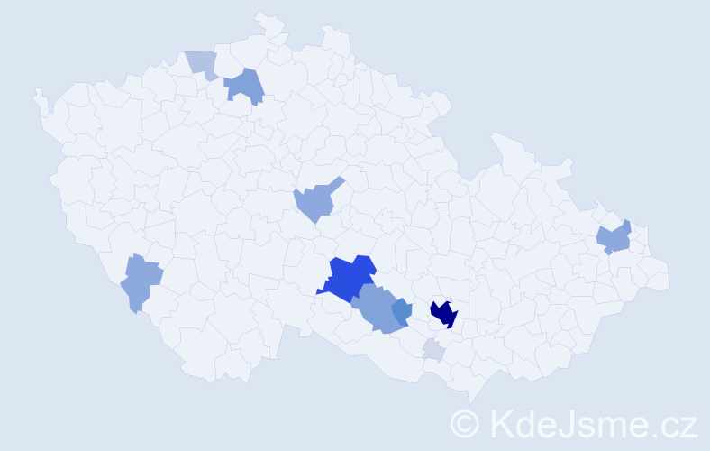 Příjmení: 'Bruzl', počet výskytů 57 v celé ČR