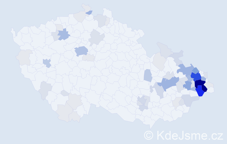 Příjmení: 'Gola', počet výskytů 263 v celé ČR