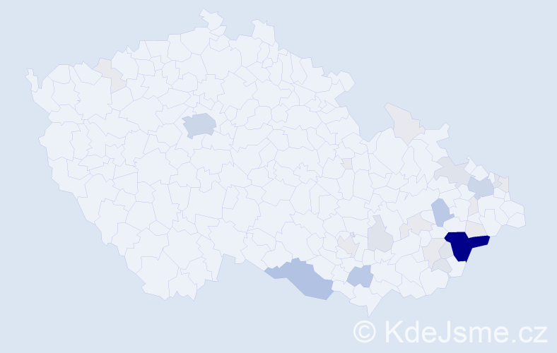 Příjmení: 'Mikulenčák', počet výskytů 101 v celé ČR