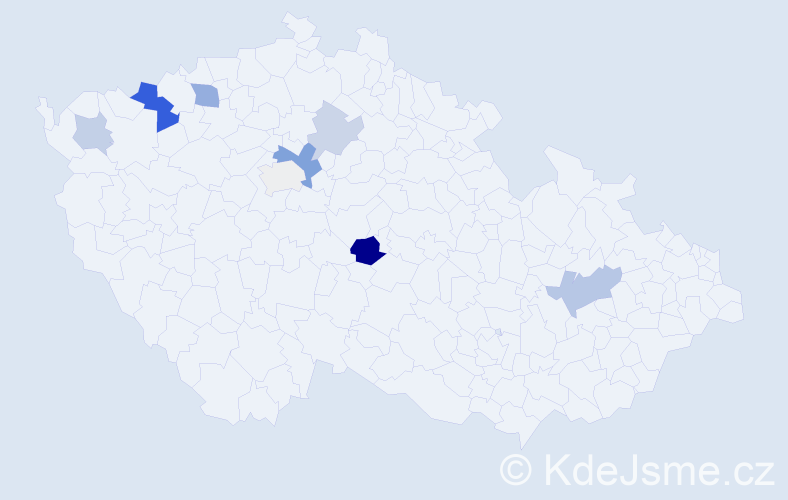Příjmení: 'Botló', počet výskytů 17 v celé ČR