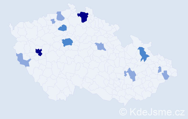 Příjmení: 'Soroka', počet výskytů 23 v celé ČR