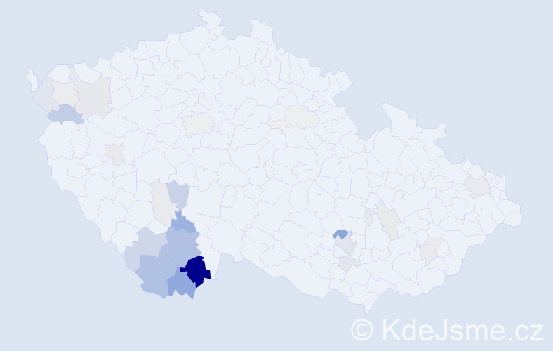 Příjmení: 'Stráský', počet výskytů 104 v celé ČR