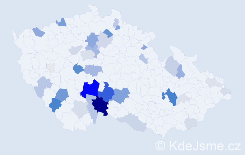 Příjmení: 'Pánová', počet výskytů 135 v celé ČR