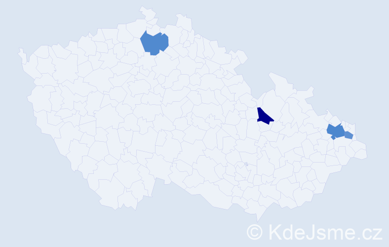 Příjmení: 'Papučiková', počet výskytů 6 v celé ČR