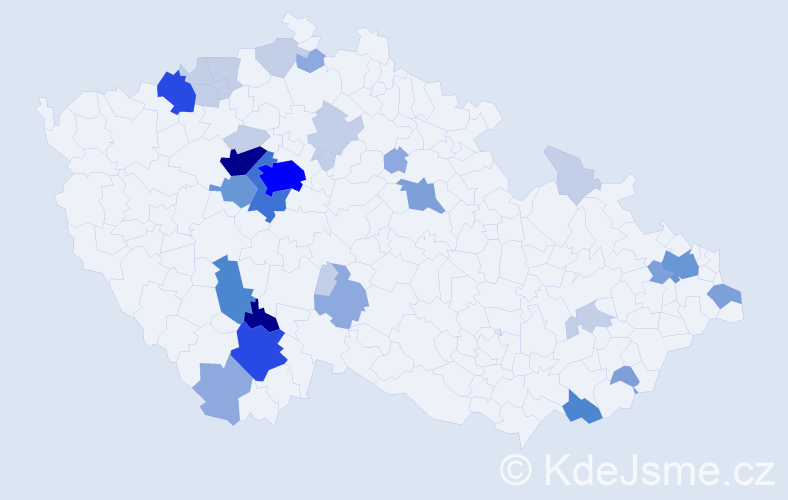 Příjmení: 'Skok', počet výskytů 99 v celé ČR