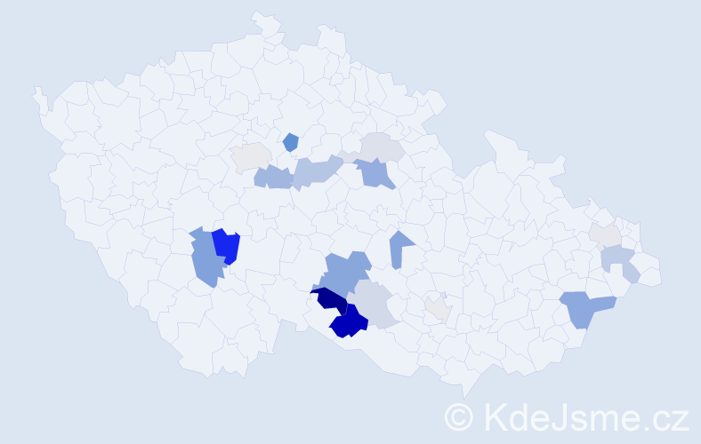 Příjmení: 'Silvestr', počet výskytů 41 v celé ČR