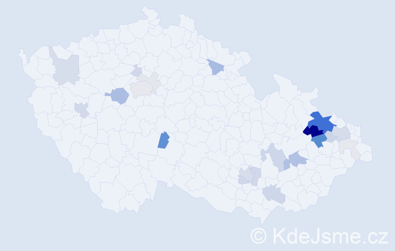 Příjmení: 'Kolovrat', počet výskytů 84 v celé ČR