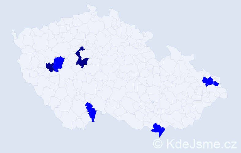 Příjmení: 'Záchenská', počet výskytů 9 v celé ČR