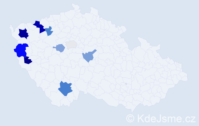 Příjmení: 'Tyrpák', počet výskytů 19 v celé ČR
