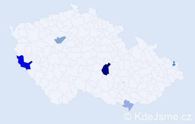 Příjmení: 'Mokričková', počet výskytů 12 v celé ČR