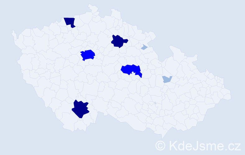 Příjmení: 'Trmatová', počet výskytů 20 v celé ČR