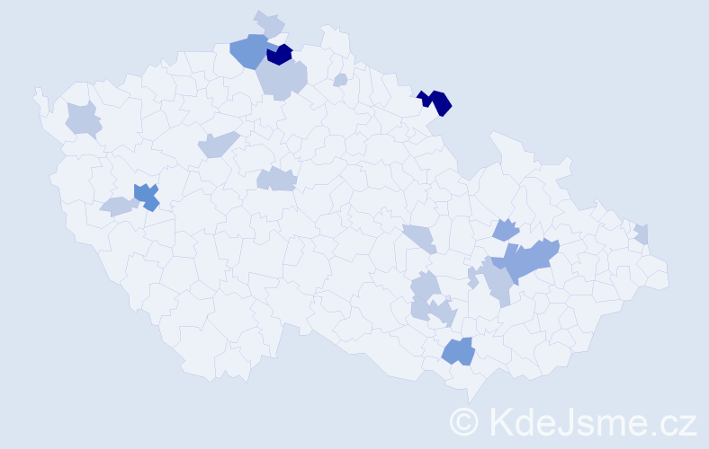 Příjmení: 'Frömmelová', počet výskytů 47 v celé ČR