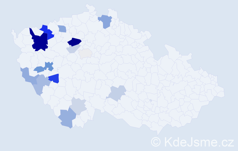 Příjmení: 'Trapp', počet výskytů 39 v celé ČR