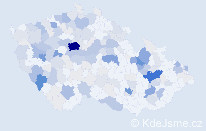 Příjmení: 'Koppová', počet výskytů 633 v celé ČR