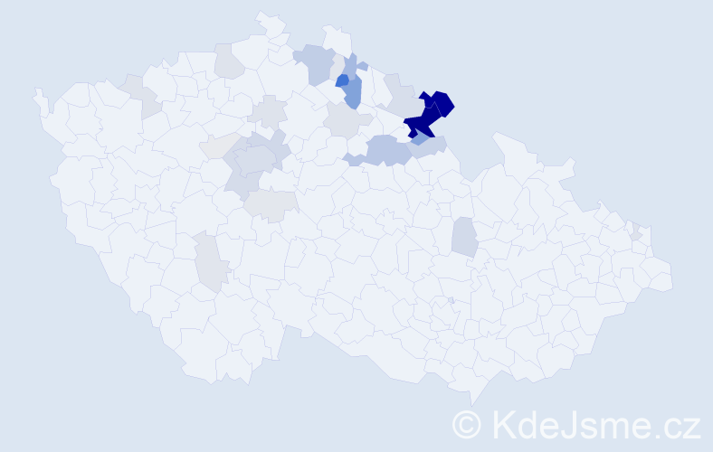 Příjmení: 'Čejchan', počet výskytů 113 v celé ČR