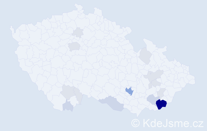 Příjmení: 'Moštková', počet výskytů 48 v celé ČR