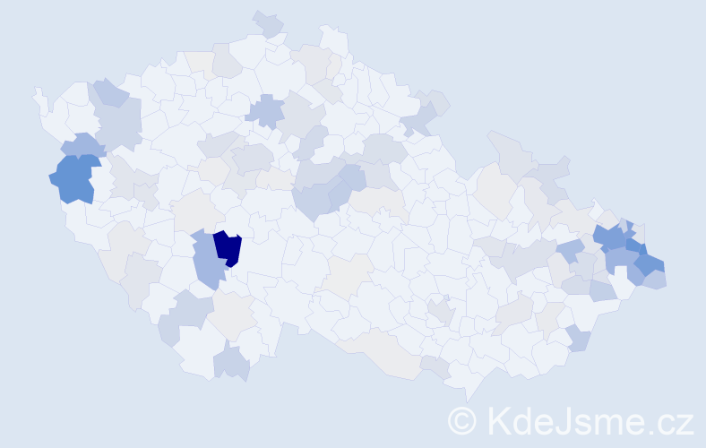 Příjmení: 'Bolek', počet výskytů 423 v celé ČR