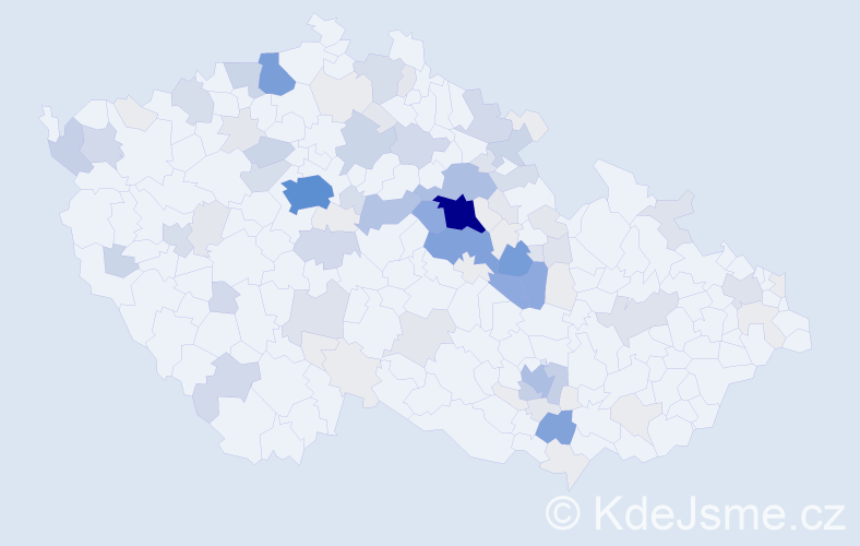Příjmení: 'Křivková', počet výskytů 433 v celé ČR
