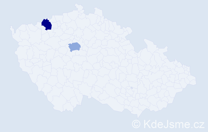 Příjmení: 'Kejak', počet výskytů 9 v celé ČR