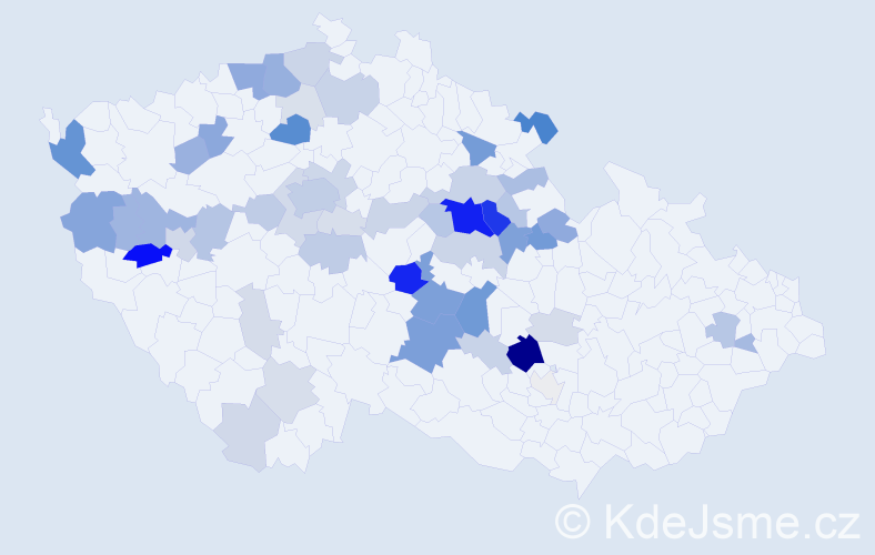 Příjmení: 'Kubizňák', počet výskytů 177 v celé ČR