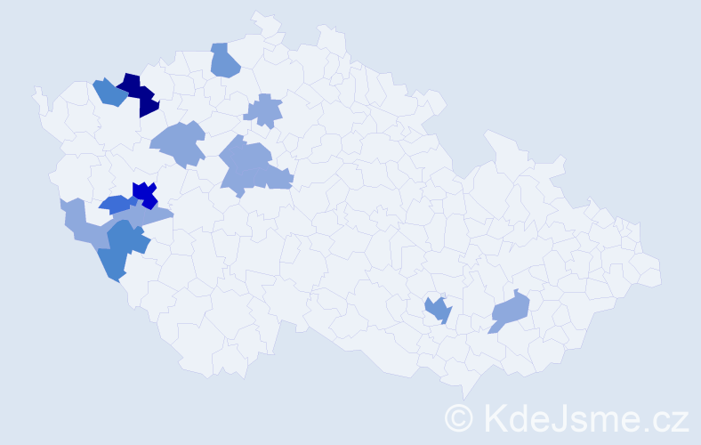 Příjmení: 'Bardoun', počet výskytů 46 v celé ČR