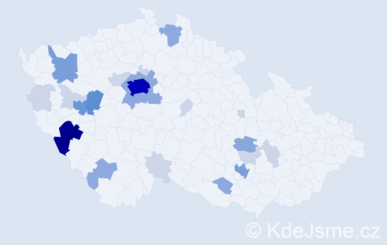 Příjmení: 'Ferus', počet výskytů 70 v celé ČR