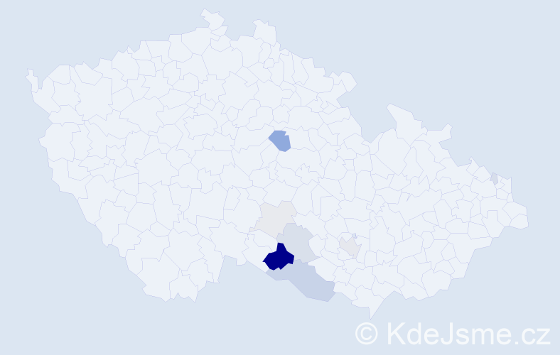 Příjmení: 'Nejerálová', počet výskytů 29 v celé ČR