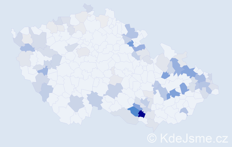 Příjmení: 'Petrovský', počet výskytů 276 v celé ČR