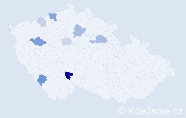 Příjmení: 'Chalašová', počet výskytů 44 v celé ČR