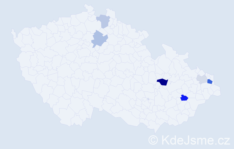 Příjmení: 'Dujava', počet výskytů 10 v celé ČR
