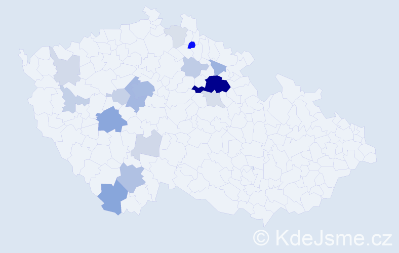 Příjmení: 'Bohdanecká', počet výskytů 64 v celé ČR