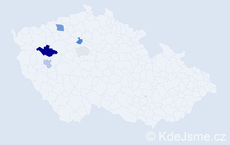 Příjmení: 'Habl', počet výskytů 13 v celé ČR