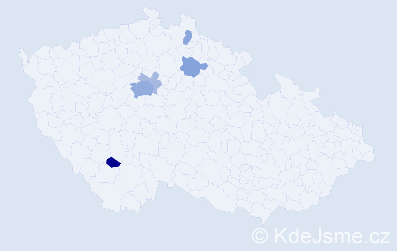 Příjmení: 'Vasylkiv', počet výskytů 15 v celé ČR